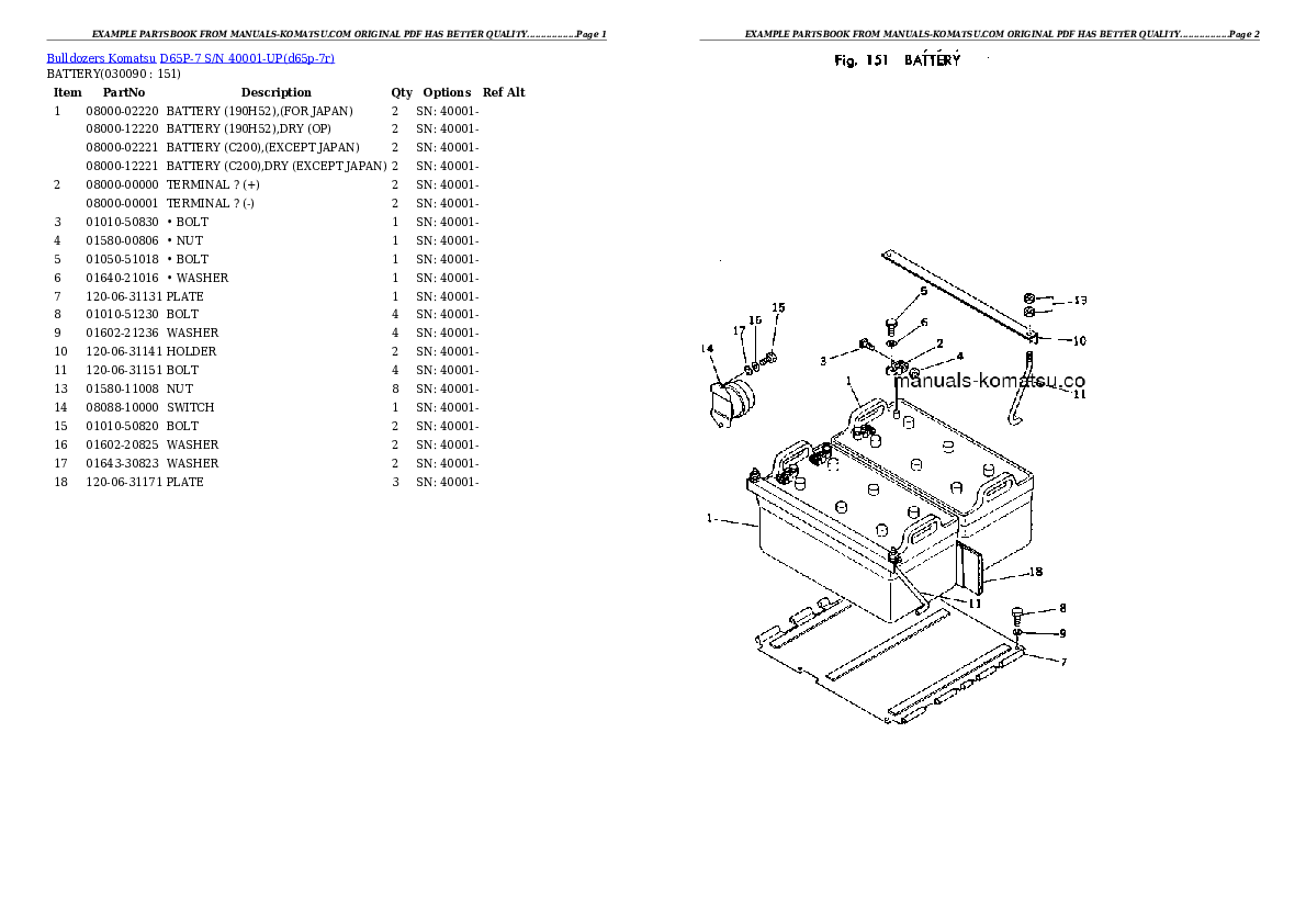 Protected: D65P-7 S/N 40001-UP Partsbook