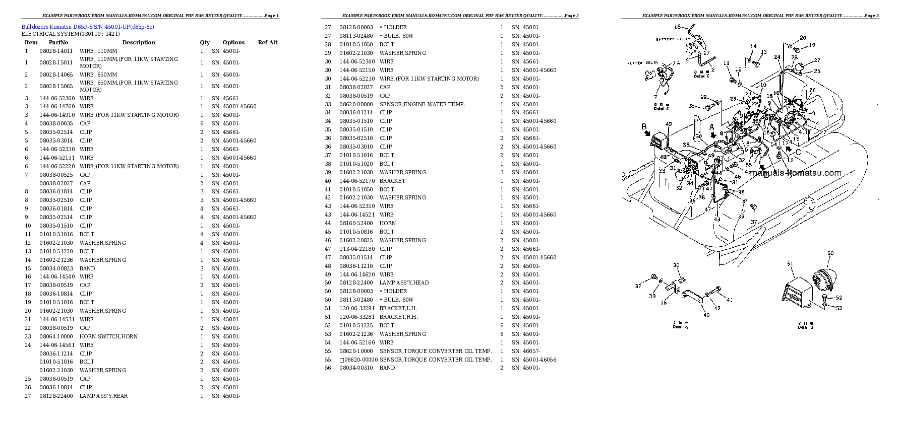 Protected: D65P-8 S/N 45001-UP Partsbook