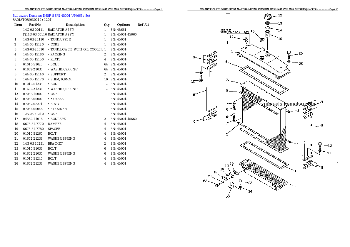 Protected: D65P-8 S/N 45001-UP Partsbook