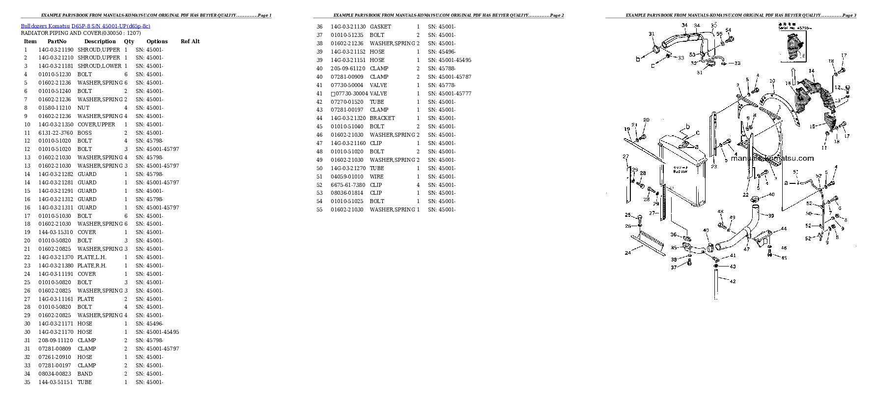Protected: D65P-8 S/N 45001-UP Partsbook