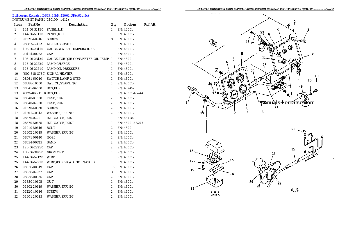 Protected: D65P-8 S/N 45001-UP Partsbook
