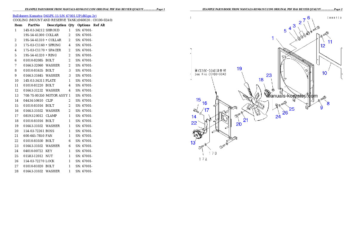 Protected: D65PX-15 S/N 67001-UP Partsbook