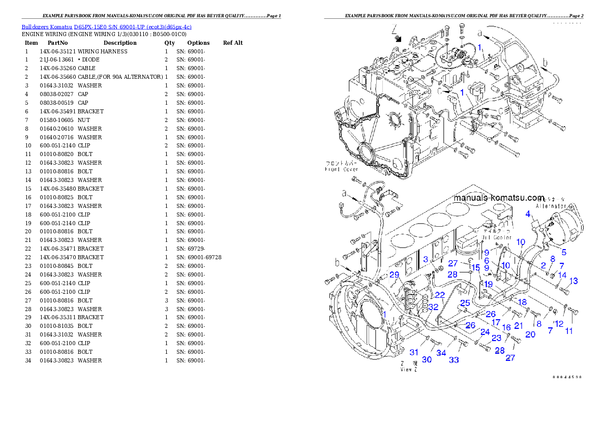 Protected: D65PX-15E0 S/N 69001-UP (ecot3) Partsbook