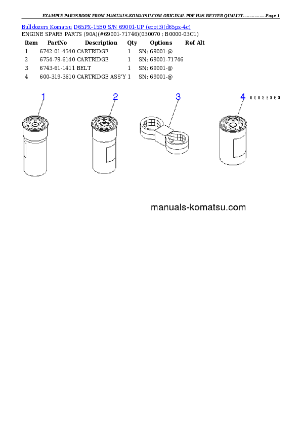 Protected: D65PX-15E0 S/N 69001-UP (ecot3) Partsbook