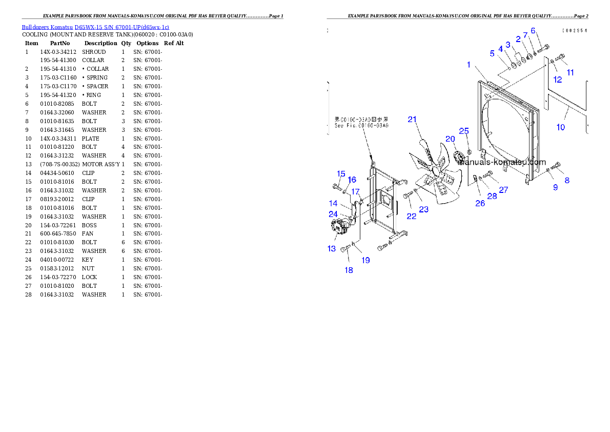 Protected: D65WX-15 S/N 67001-UP Partsbook