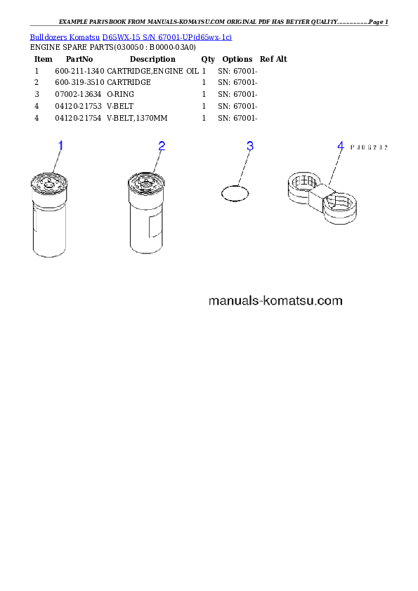 Protected: D65WX-15 S/N 67001-UP Partsbook