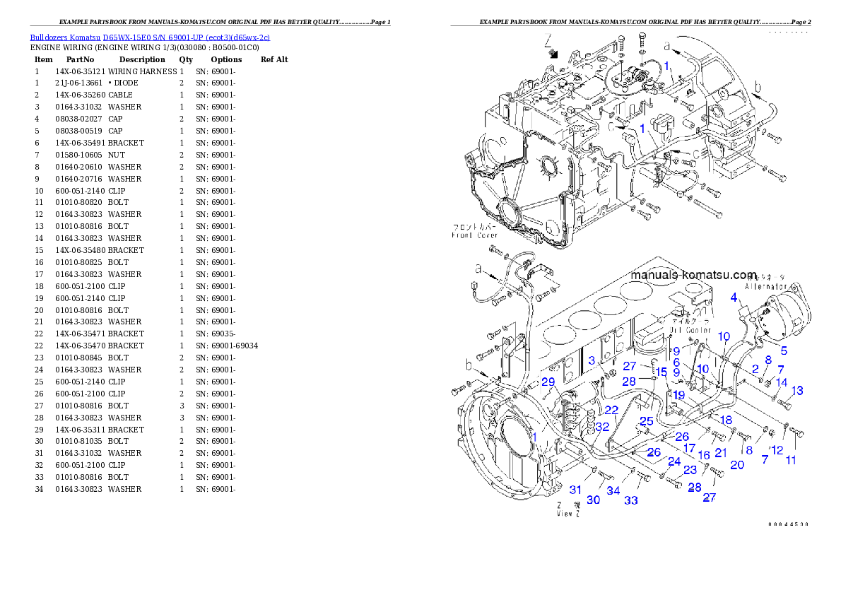 Protected: D65WX-15E0 S/N 69001-UP (ecot3) Partsbook