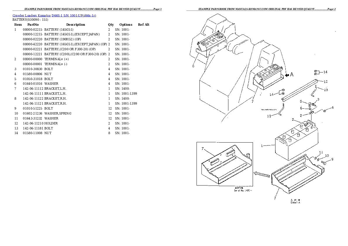 Protected: D66S-1 S/N 1001-UP Partsbook