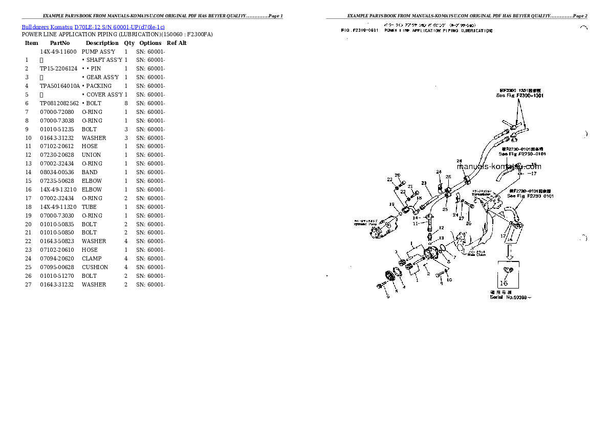 Protected: D70LE-12 S/N 60001-UP Partsbook