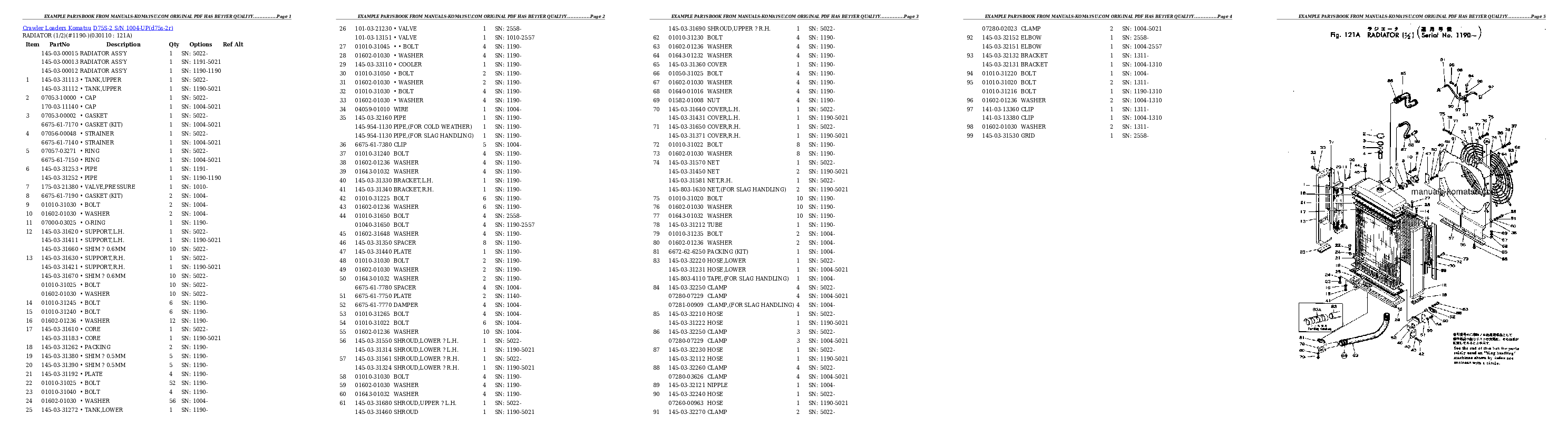 Protected: D75S-2 S/N 1004-UP Partsbook