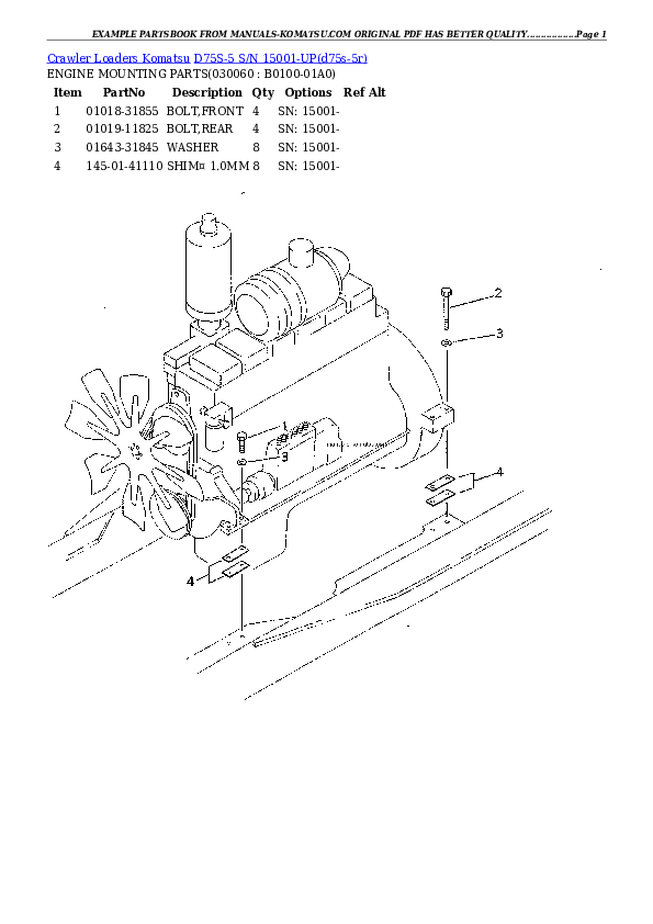 Protected: D75S-5 S/N 15001-UP Partsbook