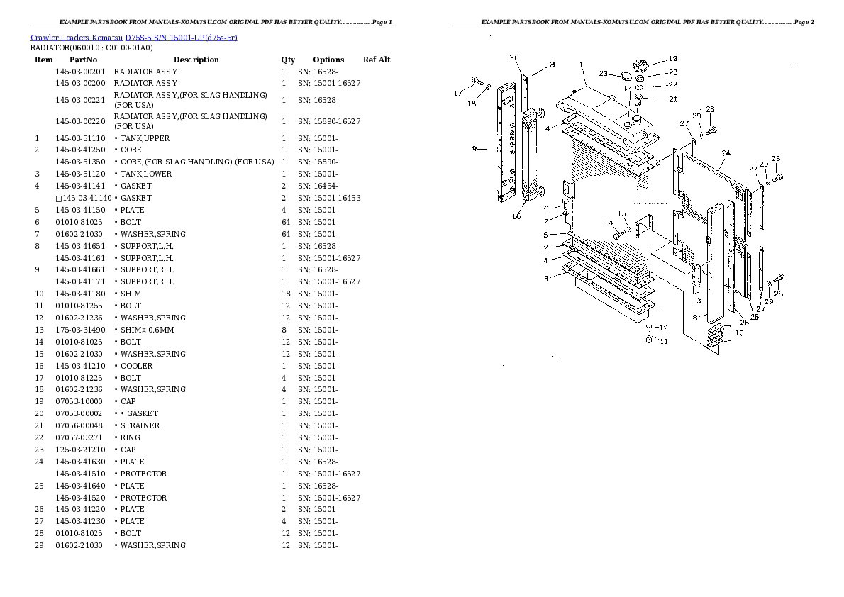Protected: D75S-5 S/N 15001-UP Partsbook