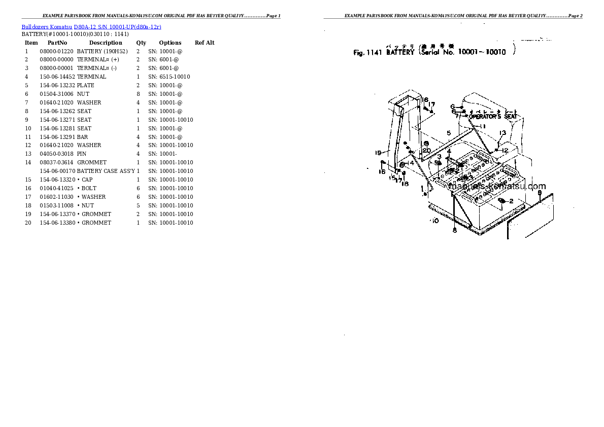 Protected: D80A-12 S/N 10001-UP Partsbook