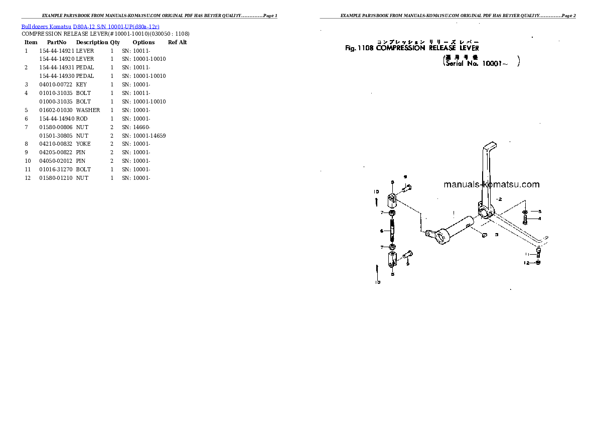 Protected: D80A-12 S/N 10001-UP Partsbook