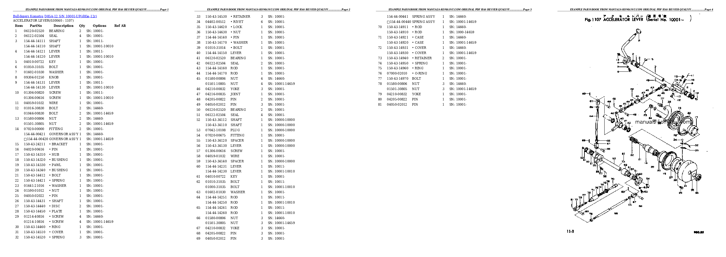 Protected: D85A-12 S/N 10001-UP Partsbook