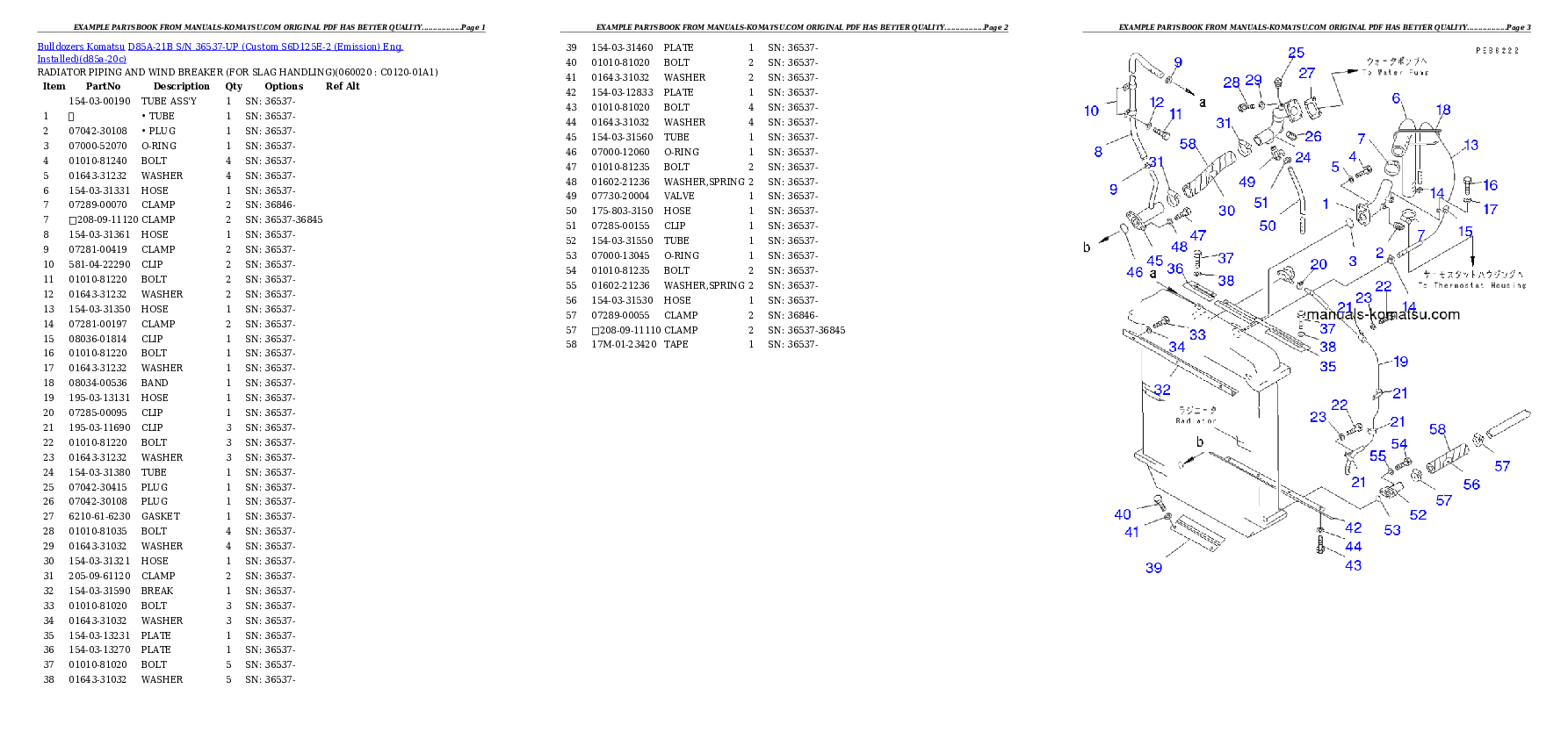 Protected: D85A-21B S/N 36537-UP (Custom S6D125E-2 (Emission) Eng. Installed) Partsbook