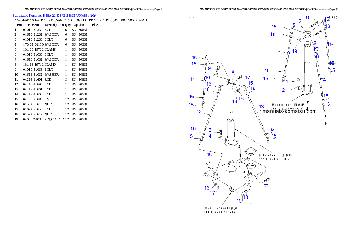 Protected: D85A-21-E S/N 36534-UP Partsbook