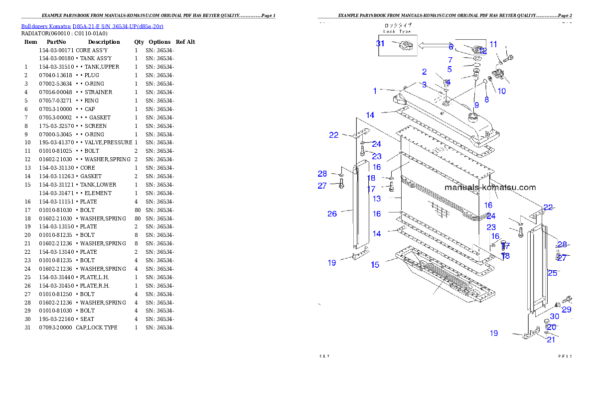 Protected: D85A-21-E S/N 36534-UP Partsbook