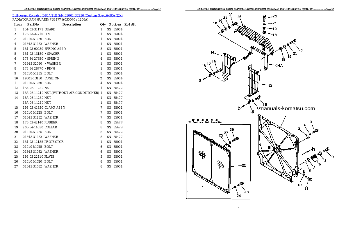 Protected: D85A-21B S/N 35001-36536 (Custom Spec.) Partsbook