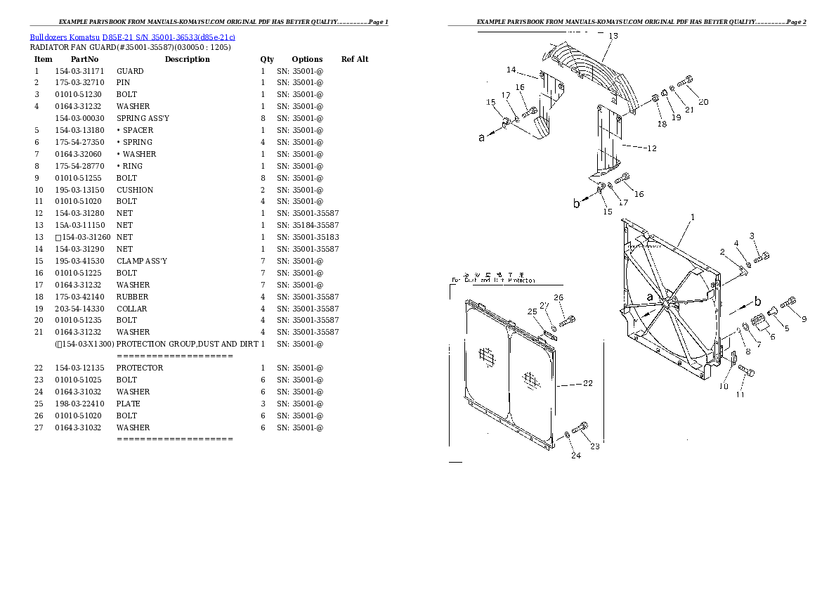 Protected: D85E-21 S/N 35001-36533 Partsbook