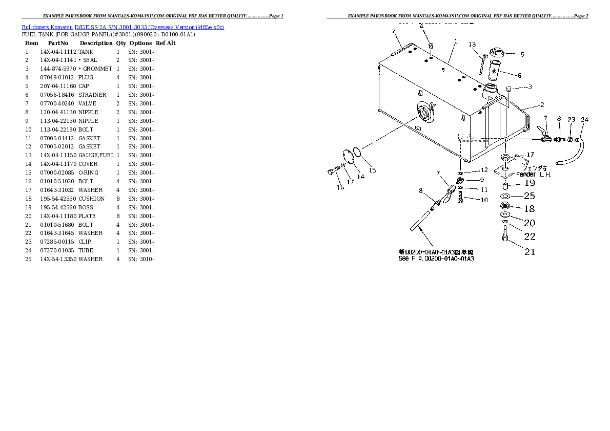 Protected: D85E-SS-2A S/N 3001-3033 (Overseas Version) Partsbook