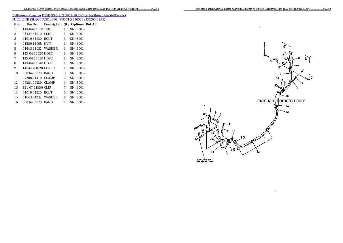 Protected: D85E-SS-2 S/N 3001-3033 (For Southeast Asia) Partsbook