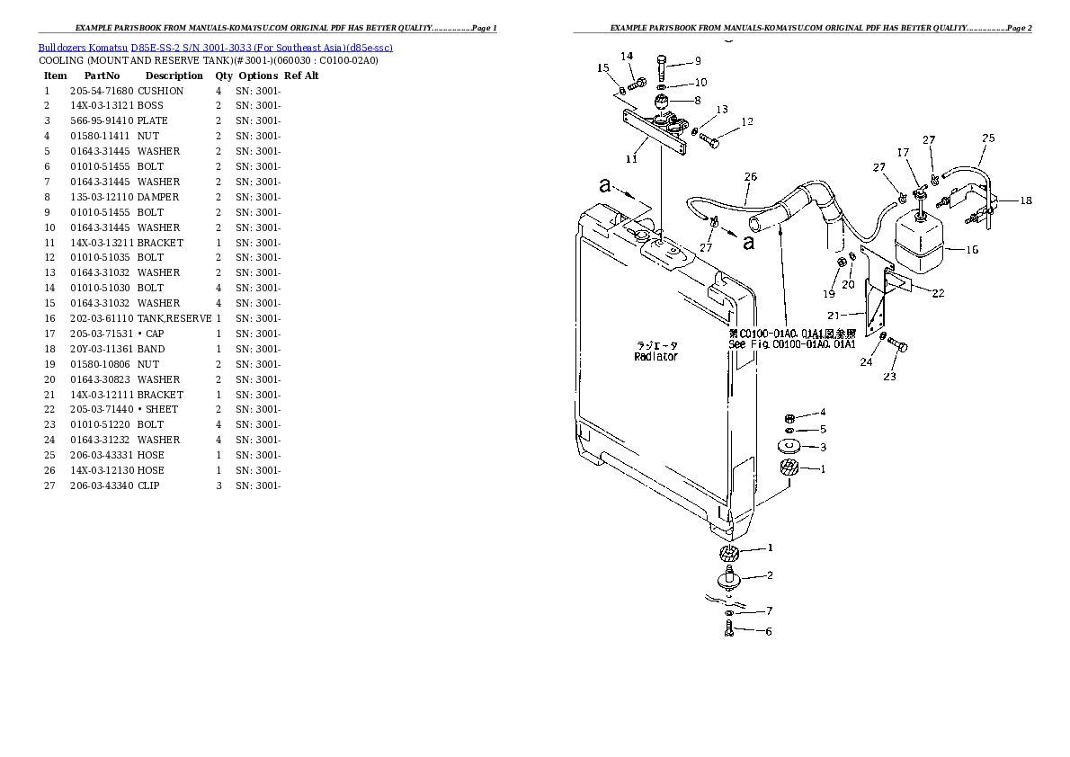 Protected: D85E-SS-2 S/N 3001-3033 (For Southeast Asia) Partsbook