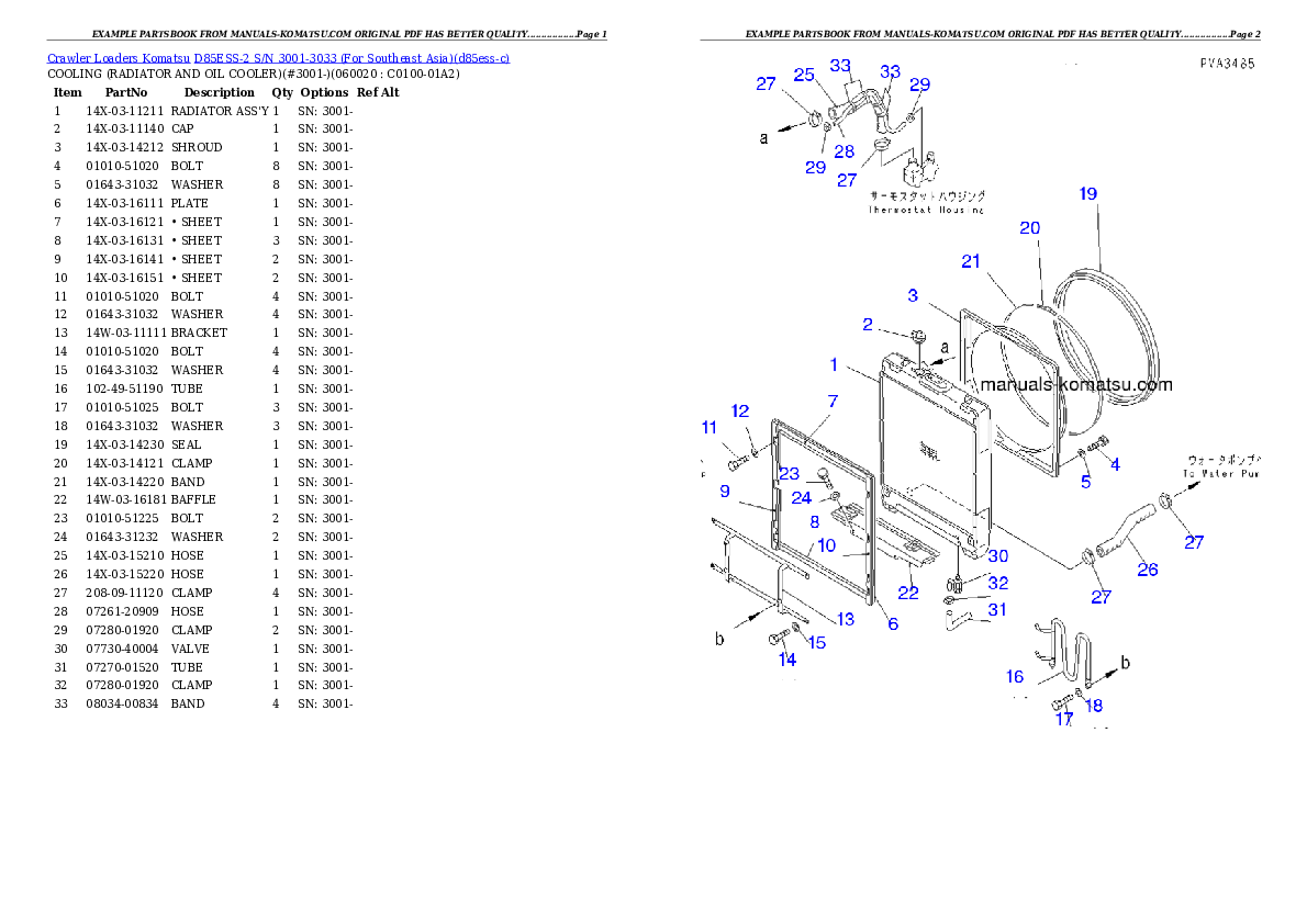 Protected: D85ESS-2 S/N 3001-3033 (For Southeast Asia) Partsbook