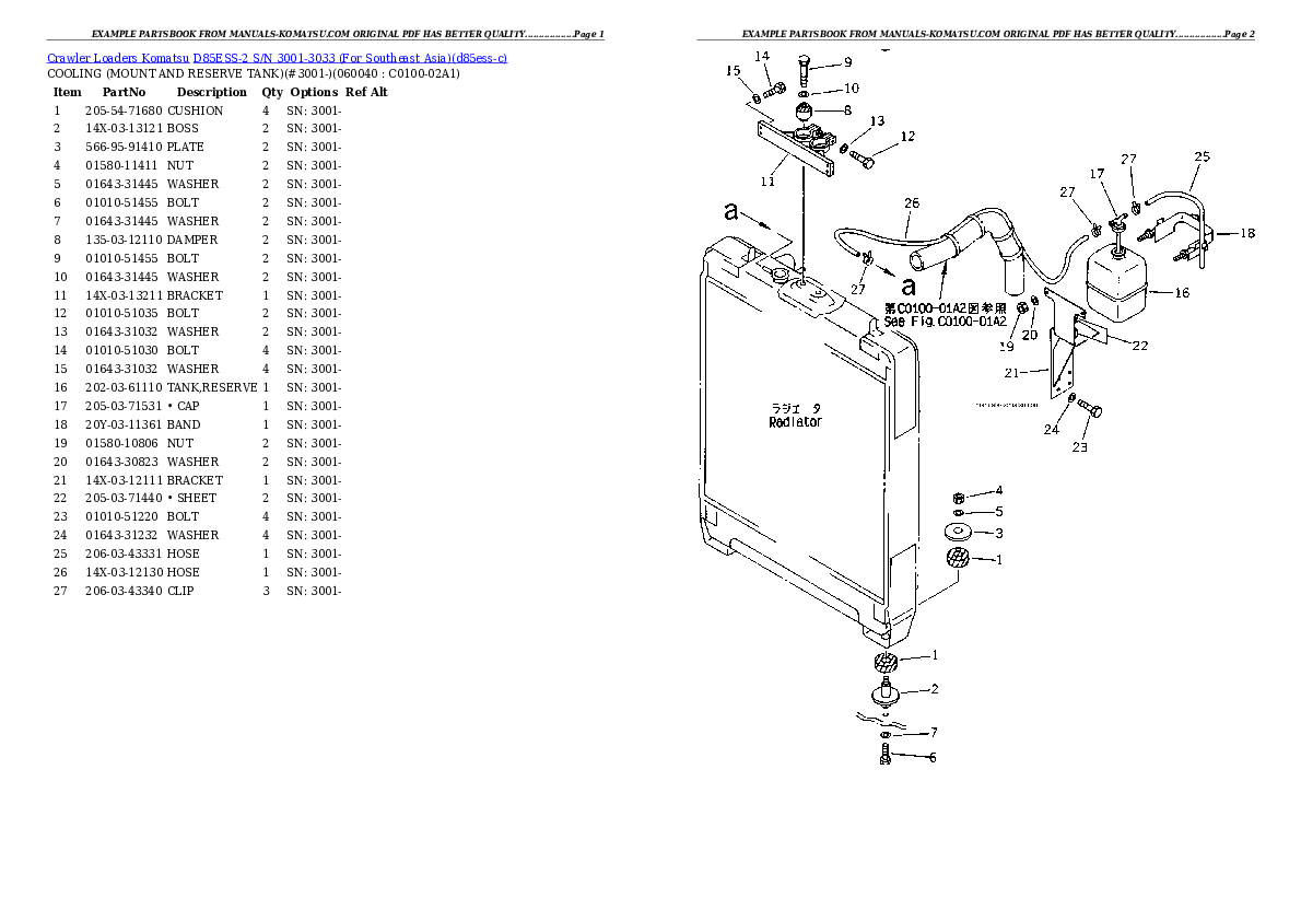 Protected: D85ESS-2 S/N 3001-3033 (For Southeast Asia) Partsbook