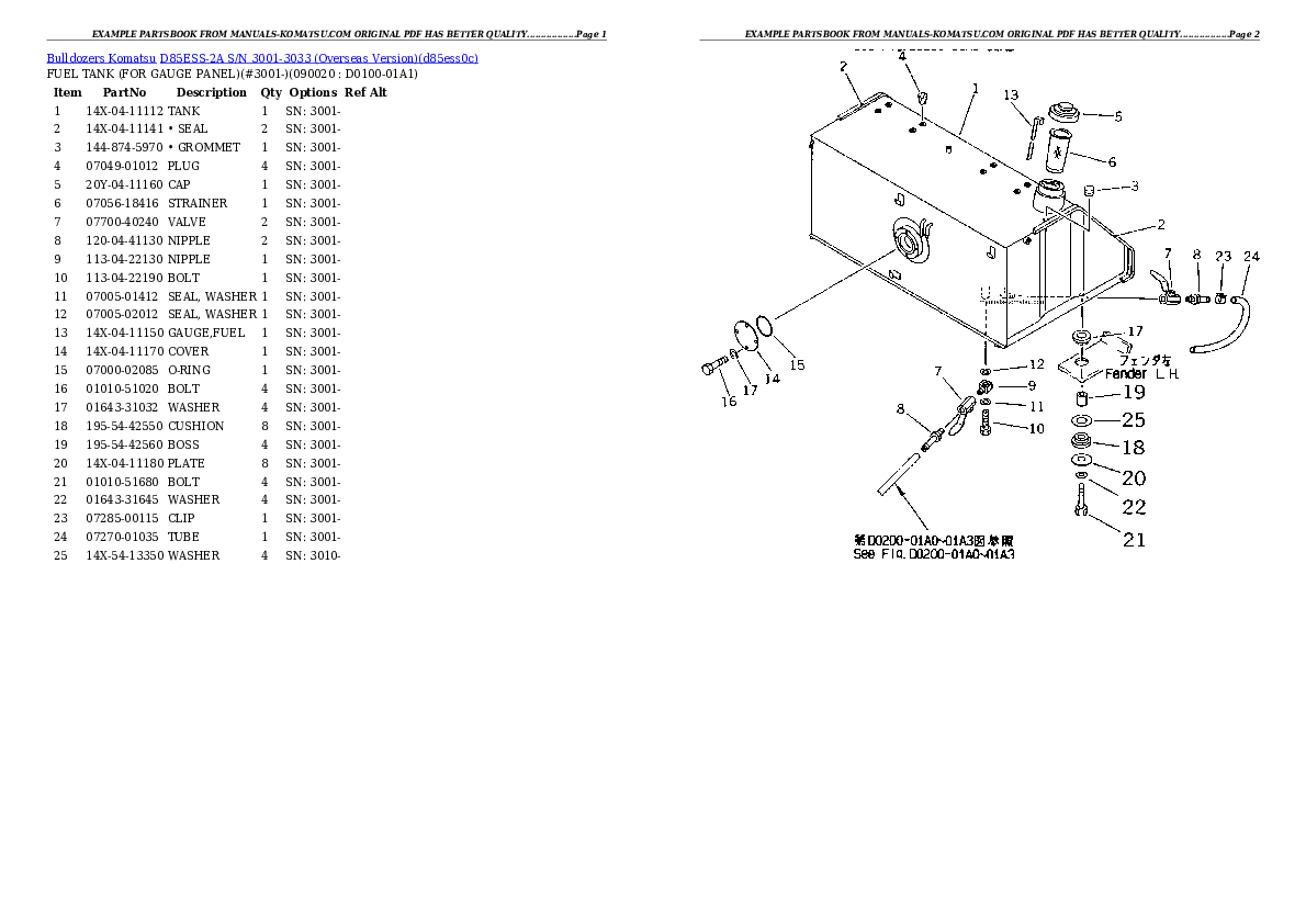 Protected: D85ESS-2A S/N 3001-3033 (Overseas Version) Partsbook
