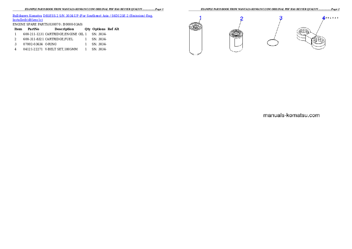 Protected: D85ESS-2 S/N 3034-UP (For Southeast Asia / S6D125E-2 (Emission) Eng. Installed) Partsbook