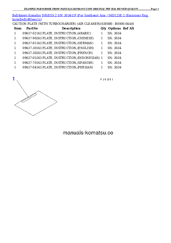 Protected: D85ESS-2 S/N 3034-UP (For Southeast Asia / S6D125E-2 (Emission) Eng. Installed) Partsbook
