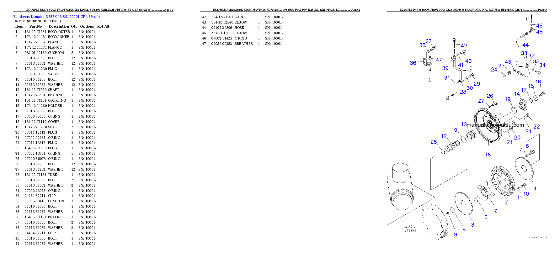 Protected: D85EX-15 S/N 10001-UP (Landfill Spec.) Partsbook