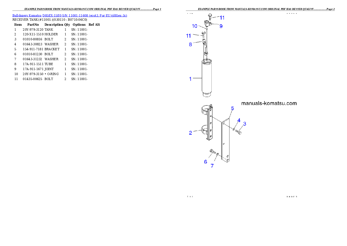 Protected: D85EX-15E0 S/N 11001-11608 (ecot3, For EU) Partsbook
