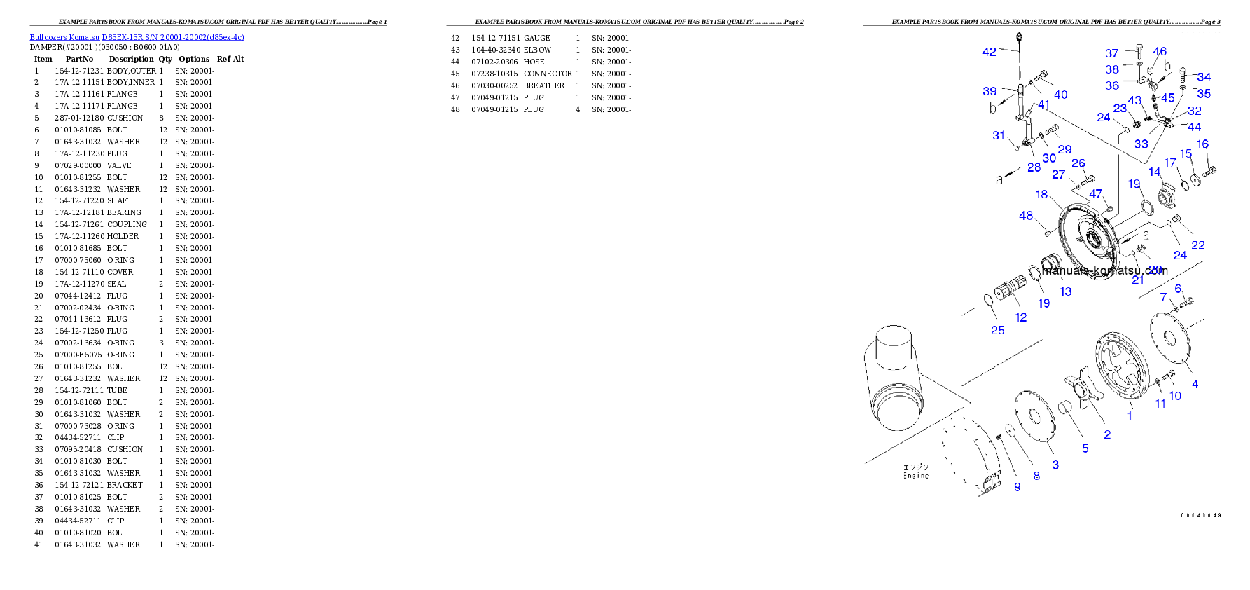 Protected: D85EX-15R S/N 20001-20002 Partsbook