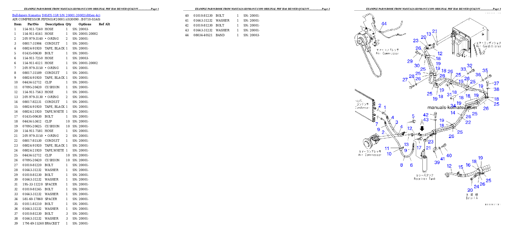 Protected: D85EX-15R S/N 20001-20002 Partsbook