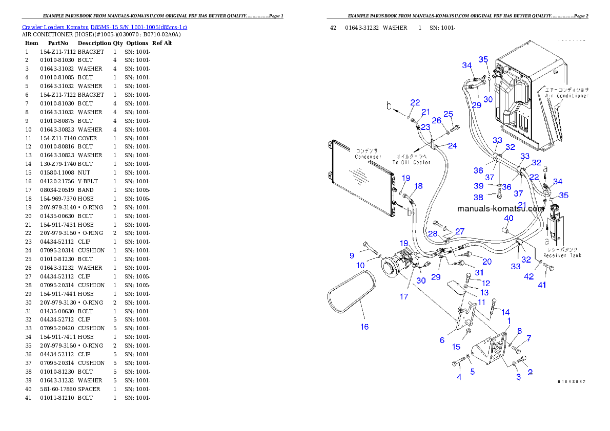 Protected: D85MS-15 S/N 1001-1005 Partsbook