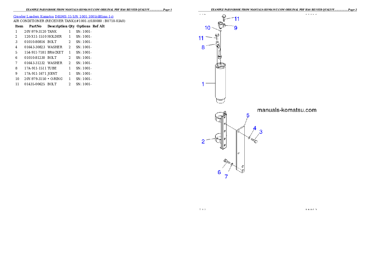 Protected: D85MS-15 S/N 1001-1005 Partsbook