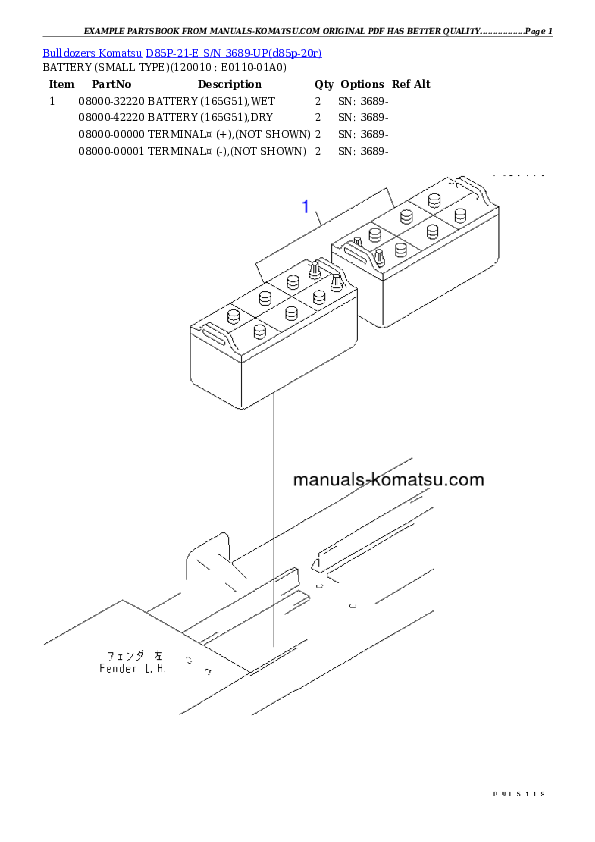 Protected: D85P-21-E S/N 3689-UP Partsbook