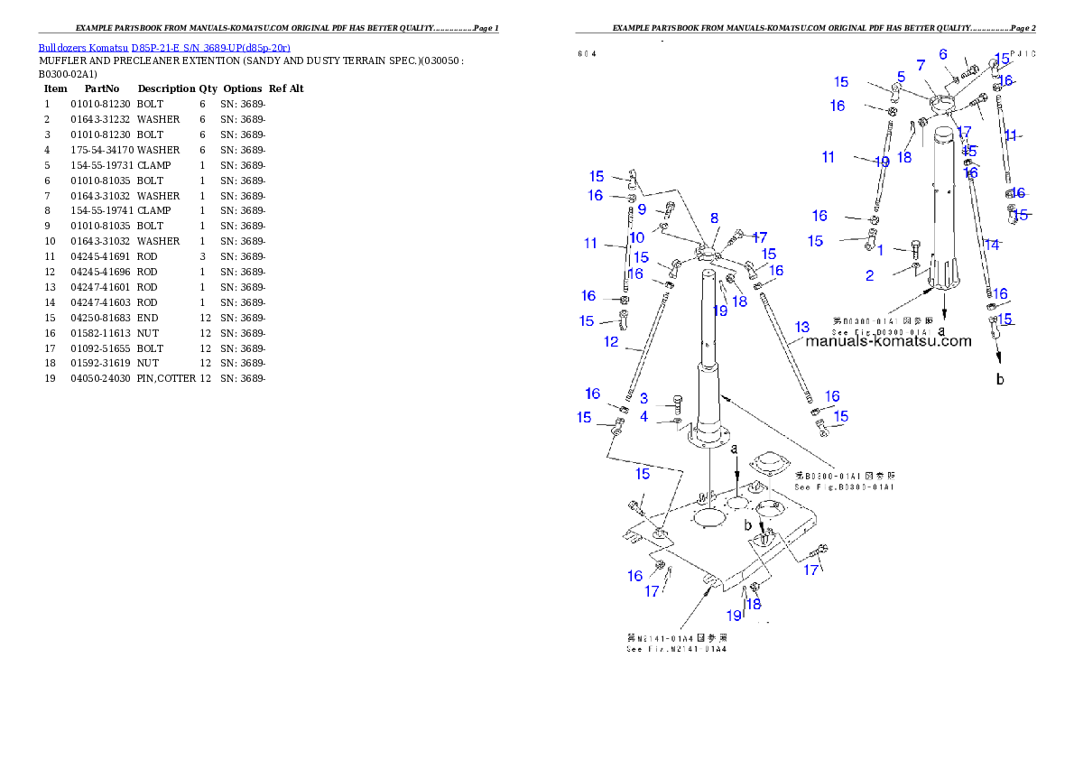 Protected: D85P-21-E S/N 3689-UP Partsbook