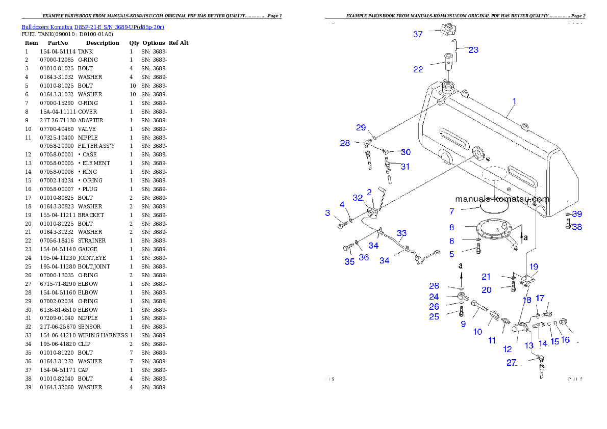 Protected: D85P-21-E S/N 3689-UP Partsbook