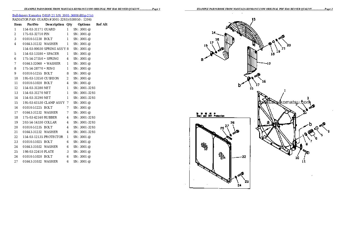 Protected: D85P-21 S/N 3001-3688 Partsbook