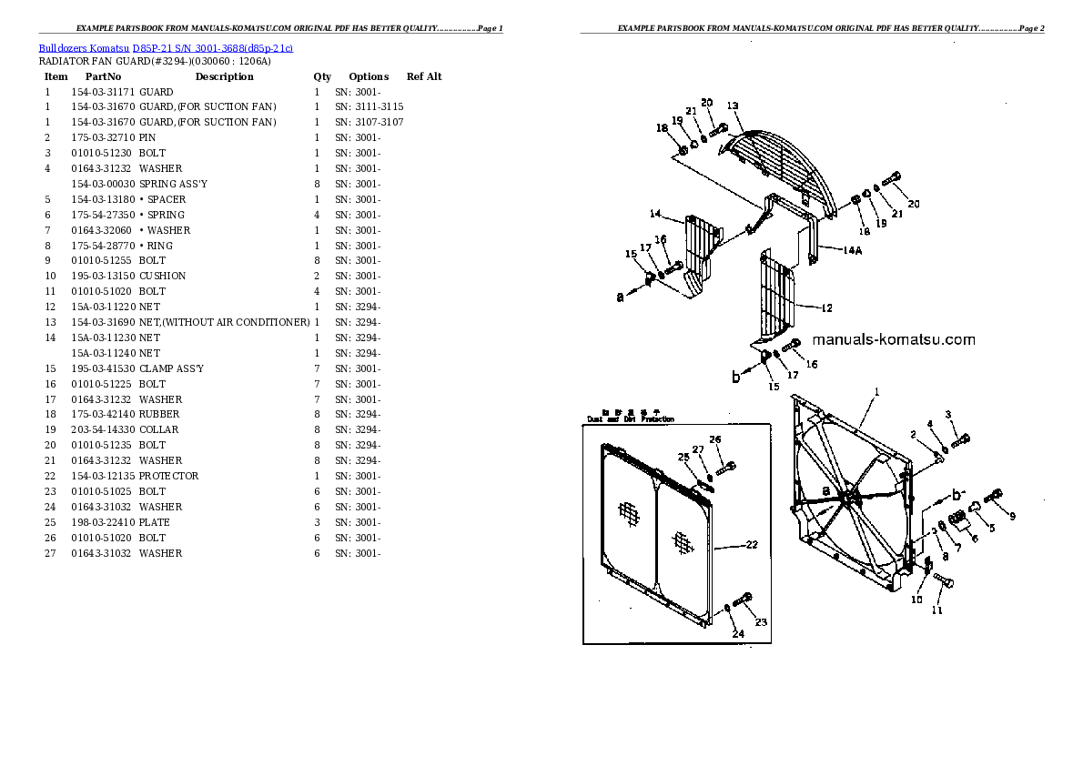 Protected: D85P-21 S/N 3001-3688 Partsbook