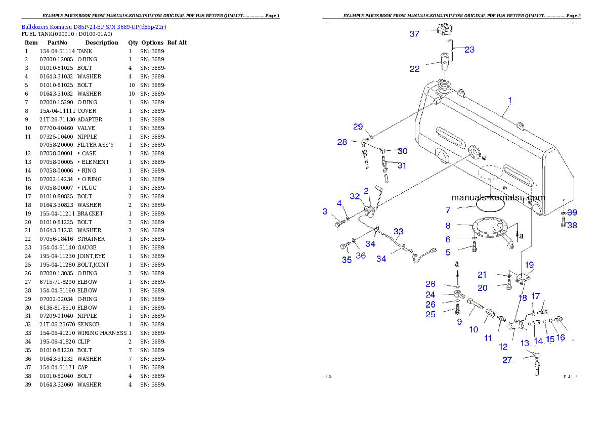 Protected: D85P-21-EP S/N 3689-UP Partsbook