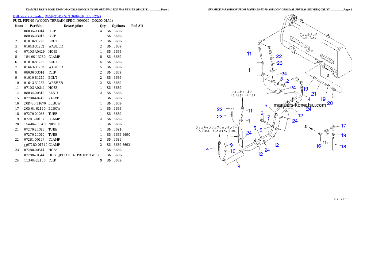 Protected: D85P-21-EP S/N 3689-UP Partsbook