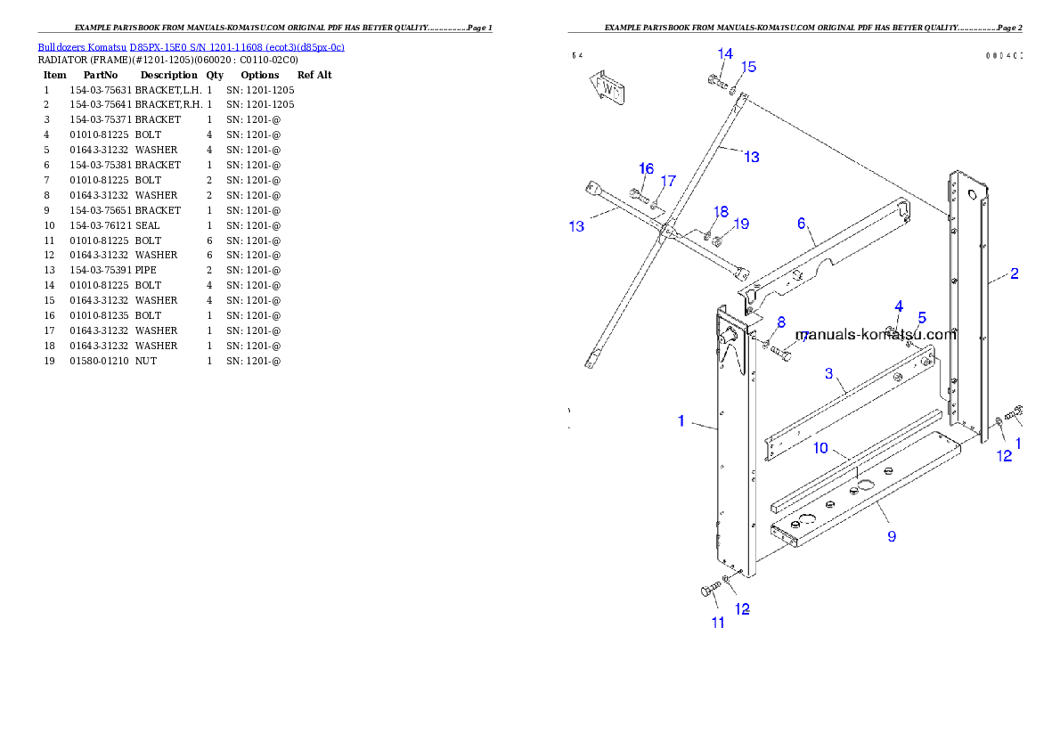 Protected: D85PX-15E0 S/N 1201-11608 (ecot3) Partsbook