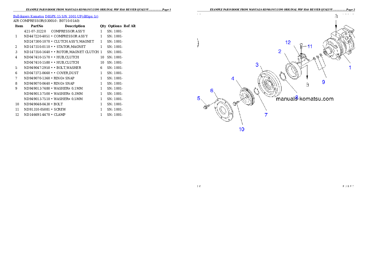 Protected: D85PX-15 S/N 1001-UP Partsbook