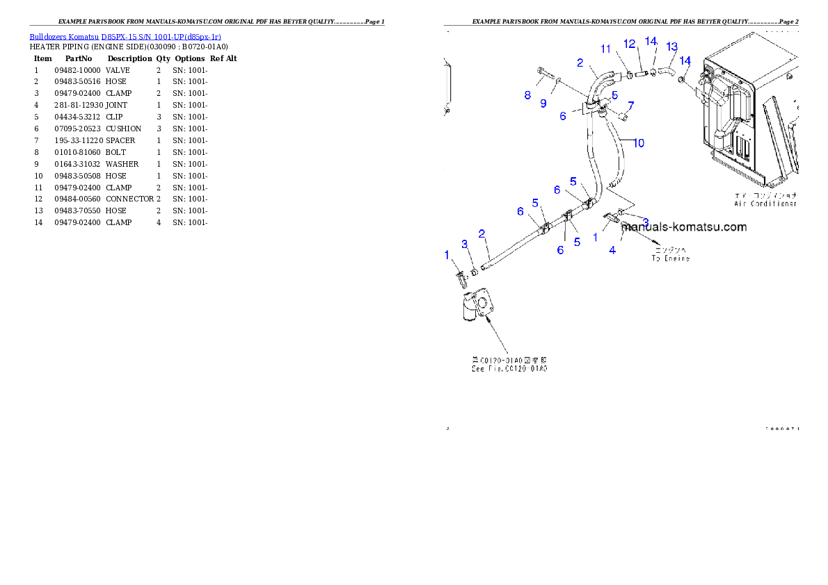 Protected: D85PX-15 S/N 1001-UP Partsbook