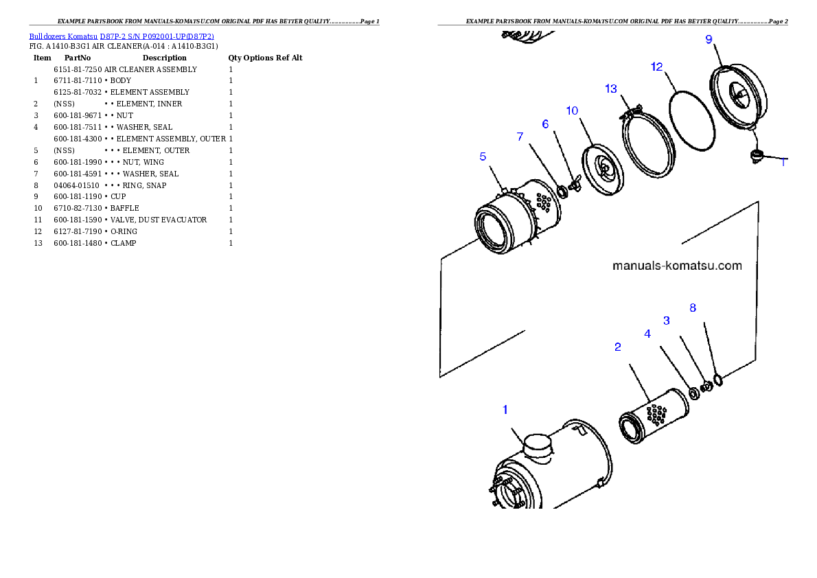 Protected: D87P-2 S/N P092001-UP Partsbook