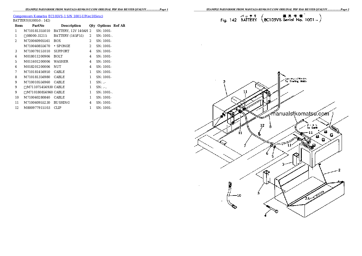 Protected: EC105VS-1 S/N 1001-UP Partsbook